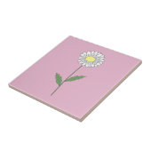 Botanische Daisy Pastel Bloem Roze Tegeltje (Zijkant)