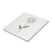 Botanische Daisy Pastel Bloem Wit Tegeltje (Zijkant)