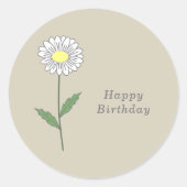Botanische Daisy Pastel Flower Sticker (Voorkant)