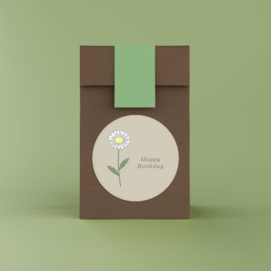 Botanische Daisy Pastel Flower Sticker