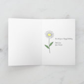 Botanische Daisy Pastel Flower Verjaardag Kaart (Binnen)