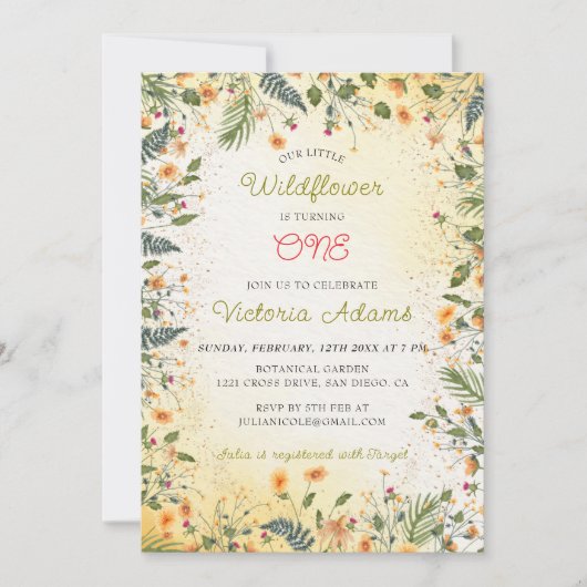 Botanische Daisy Peony Bloementuin Verjaardag Kaart (Voorkant)