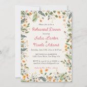 Botanische Daisy Peony Flowers repetitie diner Kaart (Voorkant)