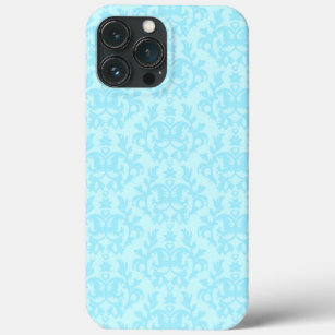 Botanische damasblauwe draagtas iPhone 13 pro max hoesje