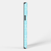 Botanische damast blauwe iPhone-hoes iPhone Hoesje (Rechterkant)