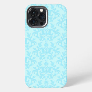 Botanische damast blauwe iPhone-hoes iPhone 13 Pro Max Hoesje