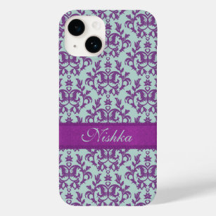 Botanische dameskapper paarse smaragdmicrofoon Case-Mate iPhone case
