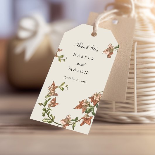 Botanische dank u Gift Label Cadeaulabel