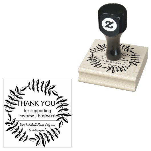 Botanische dank u voor uw bedrijf rubberstempel (Gestempeld)