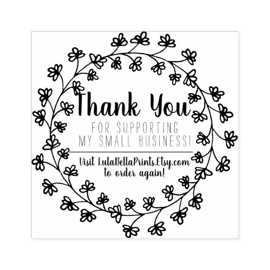 Botanische dank u voor uw bedrijf rubberstempel (Afrduk)