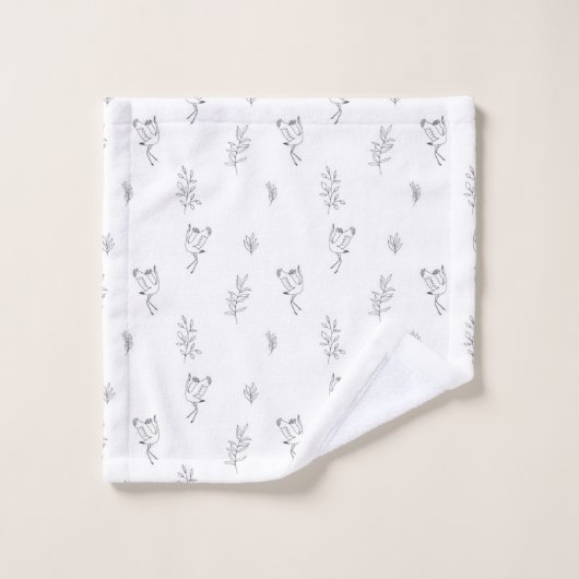 Botanische dansende helons | Handdoekset Bad Handdoek (Wasdoekje)