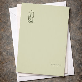 Botanische Dark Academia Minimalistische Tuinlezer Briefhoofd