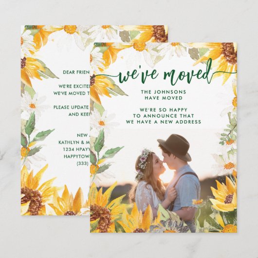 Botanische de Bloem van de Zon Verandering van het Aankondiging (Voorkant / Achterkant)