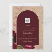  Botanische Deep Red Roses Weddenschap Gold Text Kaart (Achterkant)