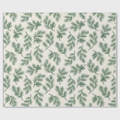 Botanische Dennenappel Kerstmis Cadeaupapier (Vlak)