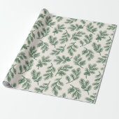 Botanische Dennenappel Kerstmis Cadeaupapier (Uitgerold)