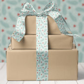 Botanische dennennaalden en bessen Kerstmis Satijnen Lint