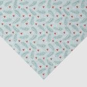 Botanische dennennaalden en bessen Kerstmis Tissuepapier (Detail)