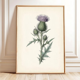 Botanische Distel Canvas Cottagecore Kunst Poster