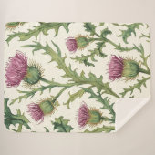Botanische Distel Wildbloem Accent Sherpa Deken (Voorkant (horizontaal))