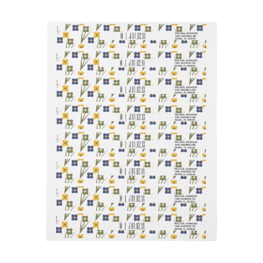 Botanische ditsy Floral Greenery Wedding Logo (Vel)