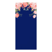 Botanische donkerblauw en koraalventilator - Menu (Achterkant)