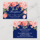 Botanische donkerblauwe en koraalbloem - Opvang Informatiekaartje (Voorkant / Achterkant)