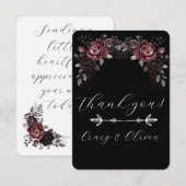 Botanische donkere en humeurige gothic bedankjes bedankkaart (Voorkant / Achterkant)