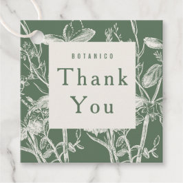 Botanische donkergrijs Cream Floral Modern Dank je Bedankjes Labels