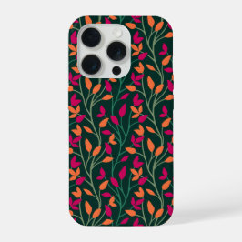 Botanische donkergroene bladeren Elegante stijl iPhone 15 Pro Case