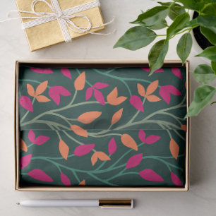 Botanische donkergroene bladeren Elegante zachte w Tissuepapier