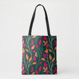 Botanische donkergroene bladeren trendy chic tote bag