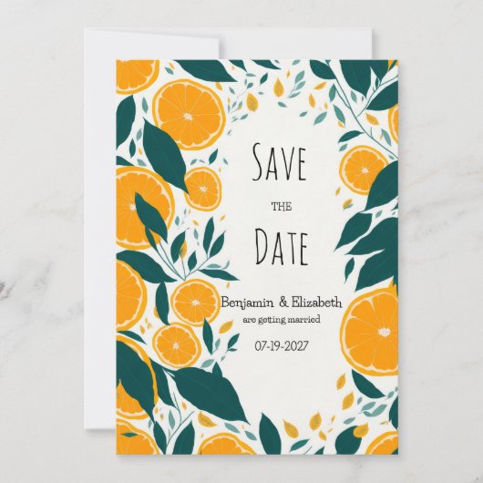 Botanische donkergroene citrus sinaasappel Save th Kaart (Voorkant)