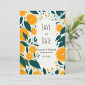 Botanische donkergroene citrus sinaasappel Save th Kaart (Staand voorkant)