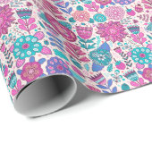 Botanische doodle bloemen, naadloos,  textuur. cadeaupapier (Rol Hoek)