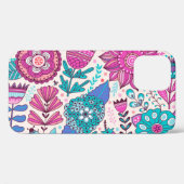 Botanische doodle bloemen, naadloos, textuur. Case-Mate iPhone case (Achterkant (horizontaal))
