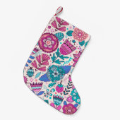 Botanische doodle bloemen, naadloos, textuur. kleine kerstsok (Voorkant (Hangend))