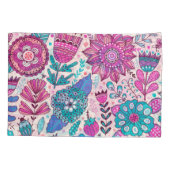 Botanische doodle bloemen, naadloos, textuur. kussensloop (Achterkant)