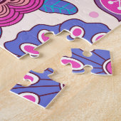 Botanische doodle bloemen, naadloos,  textuur. legpuzzel (Zijkant)