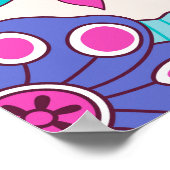 Botanische doodle bloemen, naadloos,  textuur. poster (Hoek)