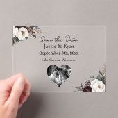 Botanische Doorschijnende Huwelijk Save the Date Acryl Uitnodigingen (Insitu (Draagbaar))