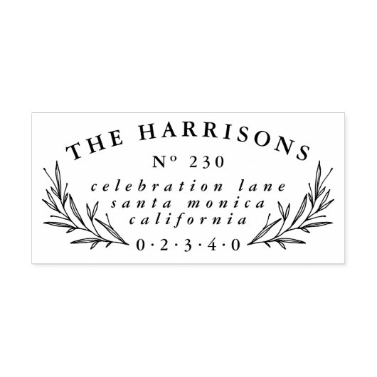  Botanische Douanenaam & Terugkeeradres Rubberstempel (Afrduk)