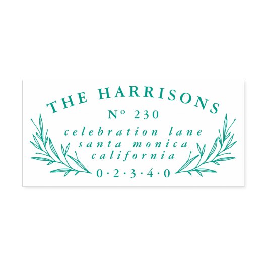 Botanische Douanenaam & Terugkeeradres Zelfinktende Stempel (Design)
