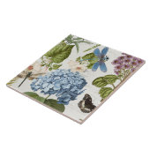 Botanische Dragonfly Bloemtuin Bloemen  4 Tegeltje (Zijkant)