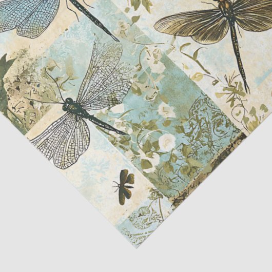  Botanische Dragonfly Collage Decoupage Tissuepapier (Detail)