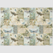  Botanische Dragonfly Collage Decoupage Tissuepapier (Voorkant)