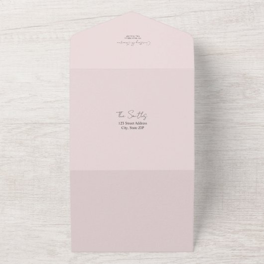 Botanische Dramatische Donkere Bloemen Bruiloft RS All In One Uitnodiging (Buitenkant)