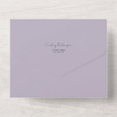 Botanische Dramatische Paarse Bloemen Bruiloft RSV All In One Uitnodiging (Achterkant)