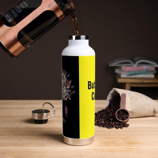 Botanische drank – Bloemige geïsoleerde fles voor (Koffie)