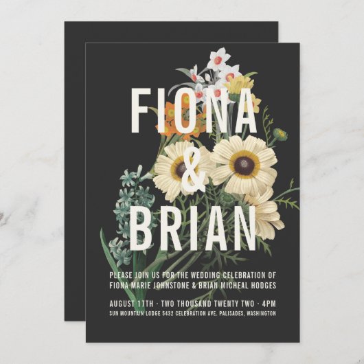 Botanische Dream Wedding Invitations Kaart (Voorkant / Achterkant)